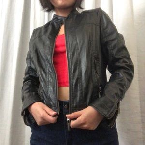 faux leather moto jacket